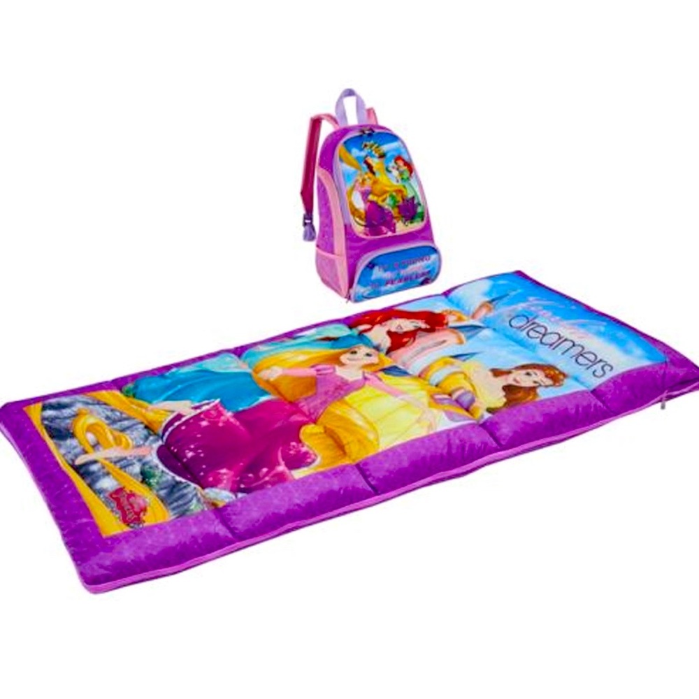 NWT Disney 2pc Oxford Sleeping Bag Kit with Cinderella, Belle, Ariel, & Rapunzel